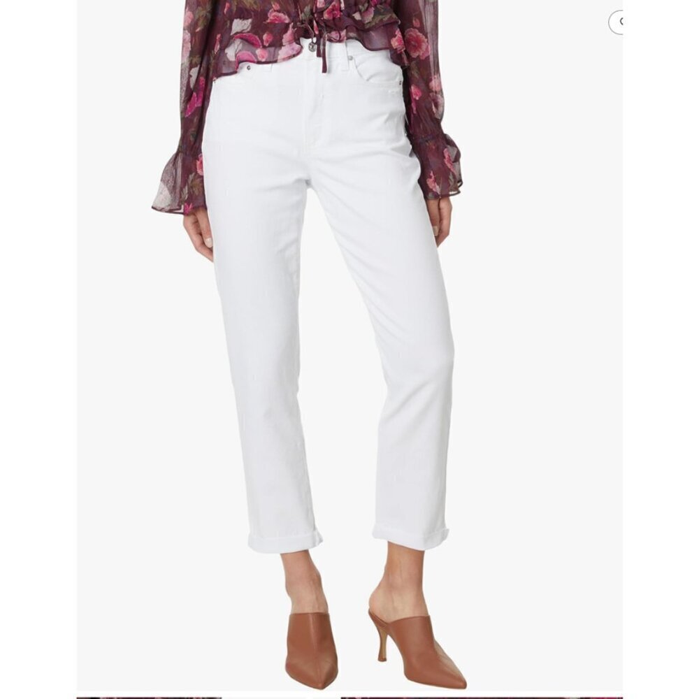 PAIGE Brigitte Raw Hem Cuff Jeans Pants in White Woman's Size 28